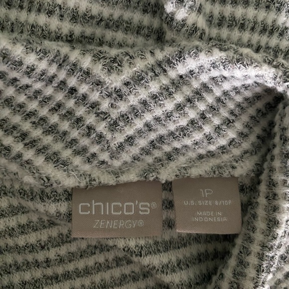 Chicos Zenergy Waffle Knit Tank Gray White Stripe Size 1P (8P/10P-M) - Picture 5 of 7